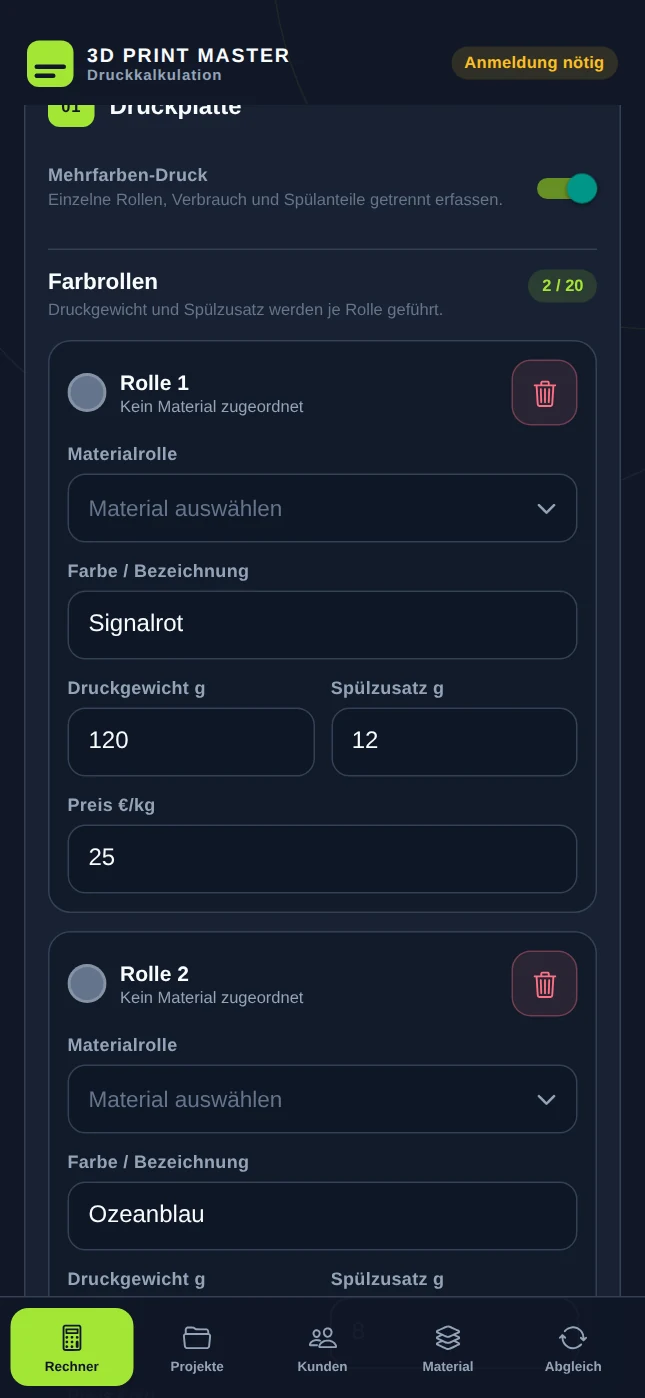 Mobile Ansicht der Mehrfarben-Druckplatte in LayerKontor